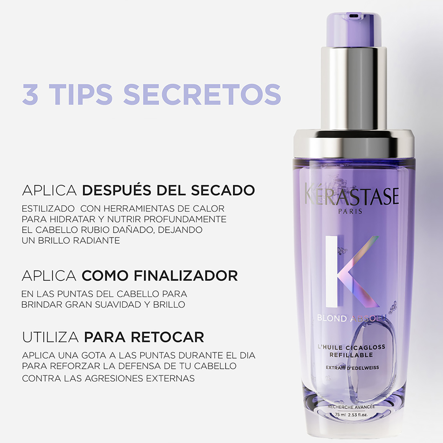 BLOND ABSOLU ACEITE CAPILAR PARA HIDRATAR EL CABELLO RUBIO BLOND ABSOLU HUILE CICAEXTREME (ACEITE CAPILAR CABELLO RUBIO)